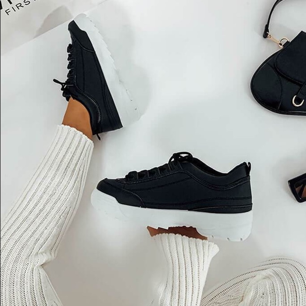 Black Platform Sneakers